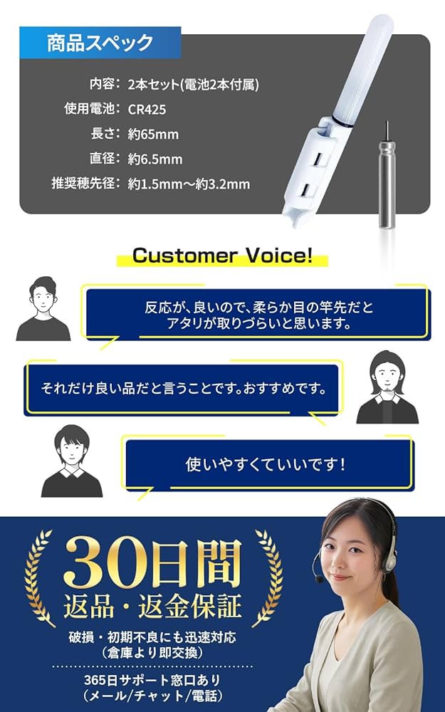 Amazon.co.jp: PLEAVIT 竿先ライト 穂先ライト ヒットセンサー